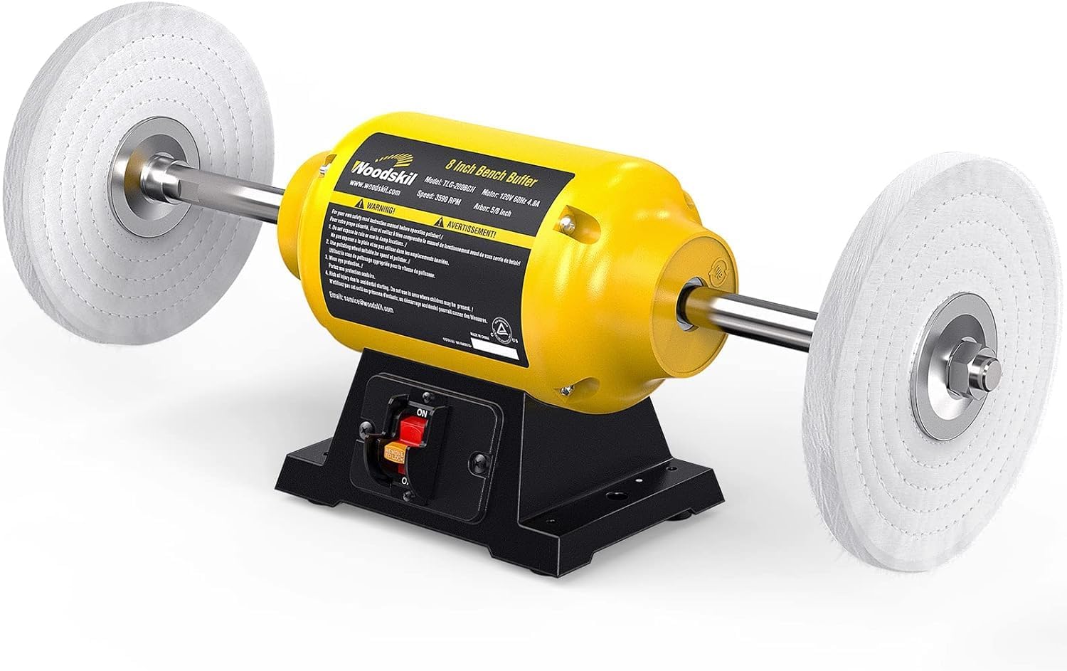 Woodskil 8" Bench Buffer Polisher, 3/4 HP
